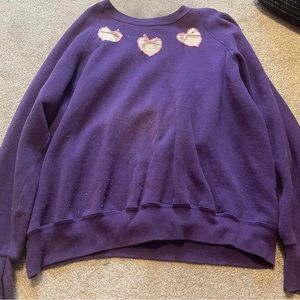 Purple sweatshirt with 💕 and bows 🎀